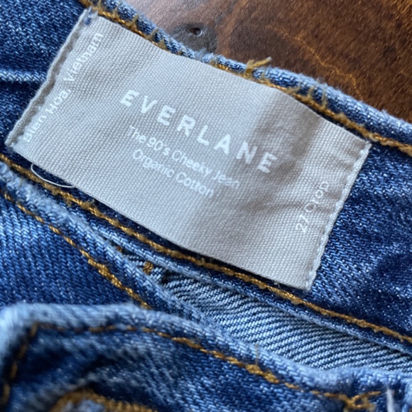 Everlane button fly 90’s cheeky blue jean crop denim organic cotton - Picture 7 of 13